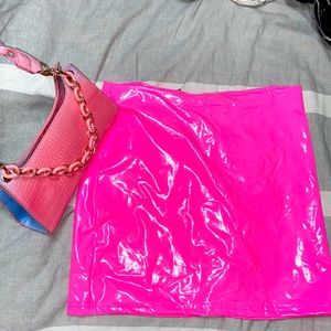 Hot Pink leather skirt 💞